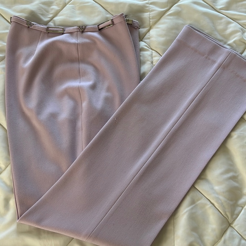 Vintage ‘90s Vertigo made in France classic lilac trouser with logo belt S / 26 - Picture 3 of 17